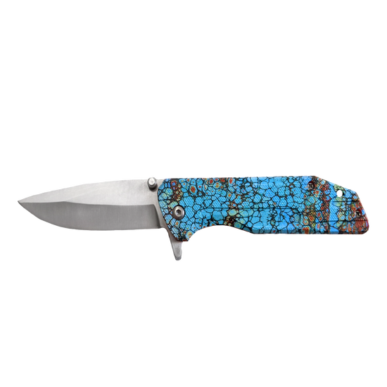 Circle SH Cutlery Turquoise Stone Print Folding Knife CSH-P5