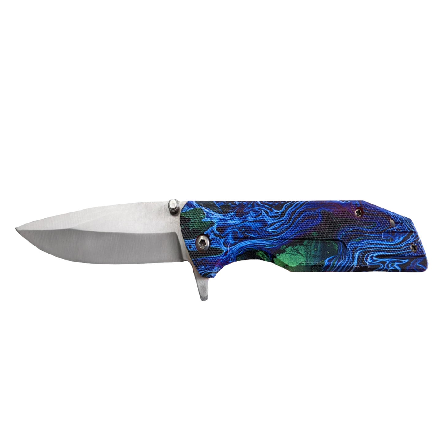 Circle SH Cutlery Blue & Green Design Folding Knife CSH-P4