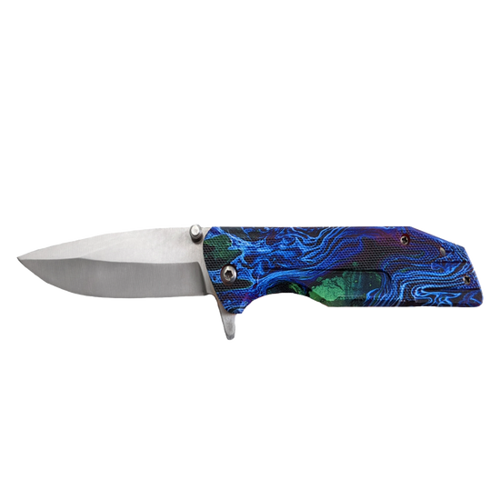 Circle SH Cutlery Blue & Green Design Folding Knife CSH-P4