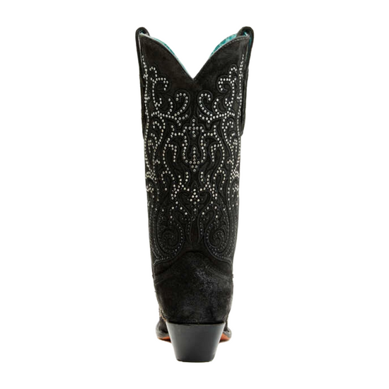 Corral Ladies Embroidery & Crystals Black Western Boots C4100