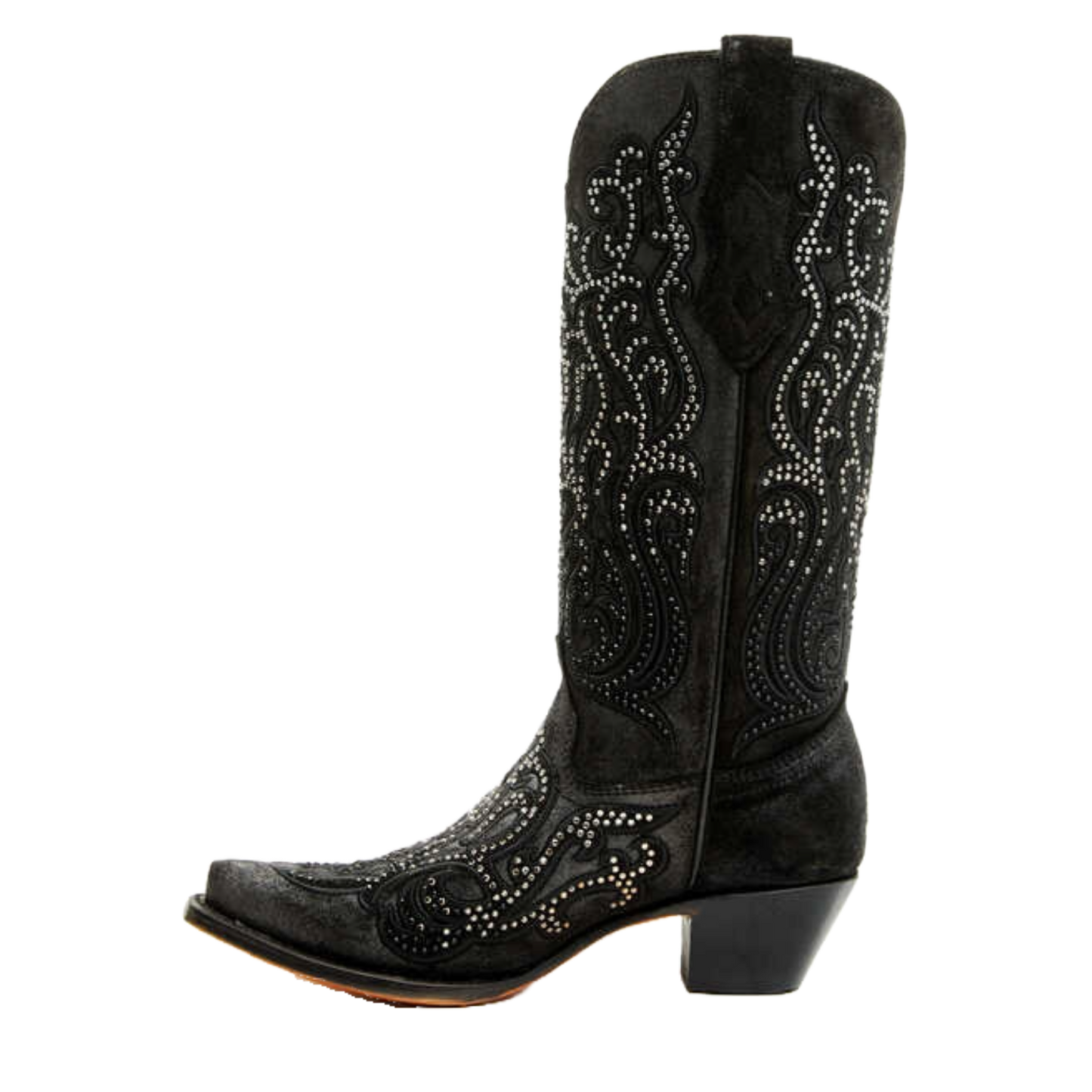 Corral Ladies Embroidery & Crystals Black Western Boots C4100