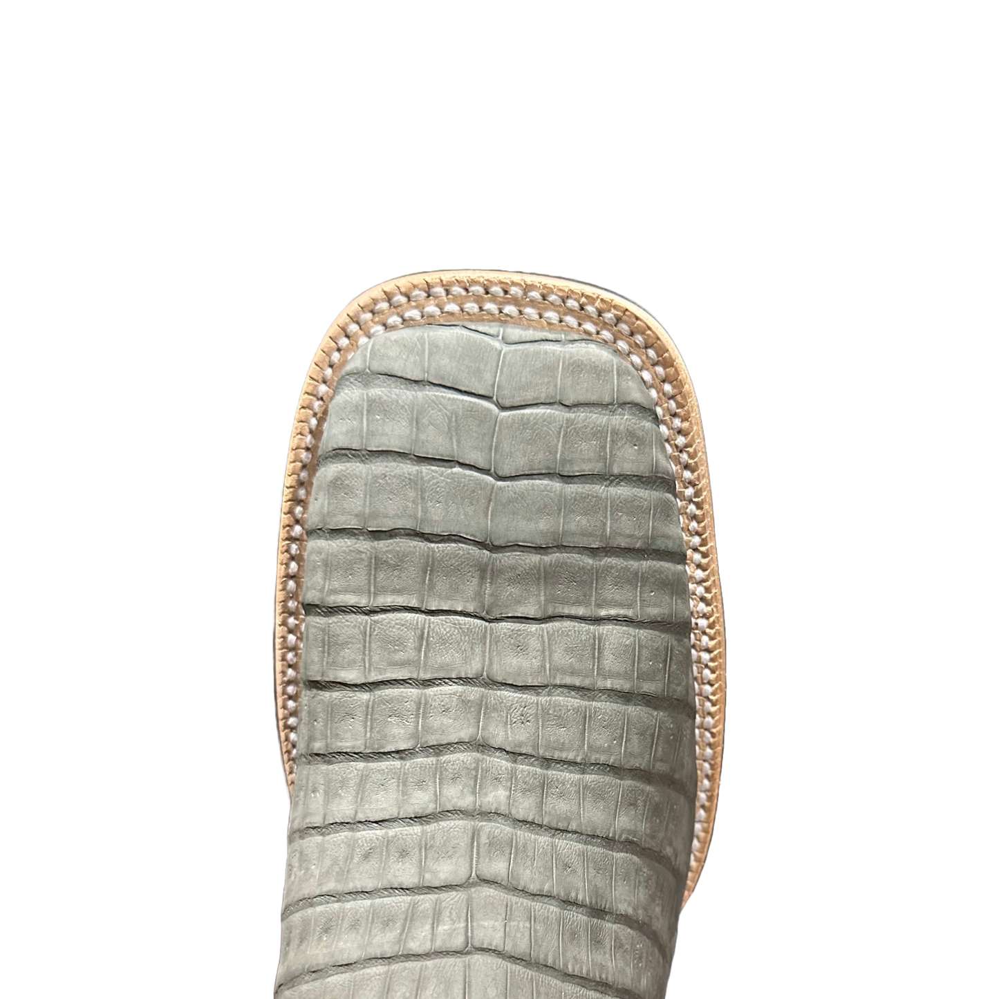 R.Watson Men's Nubuck Charcoal Caiman Belly & Rosa Goat Western Boots RW2008-2