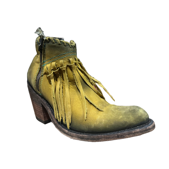 Liberty Black Ladies Alice Vegas Fringe Rusted Yellow Ankle booties LB-712323K