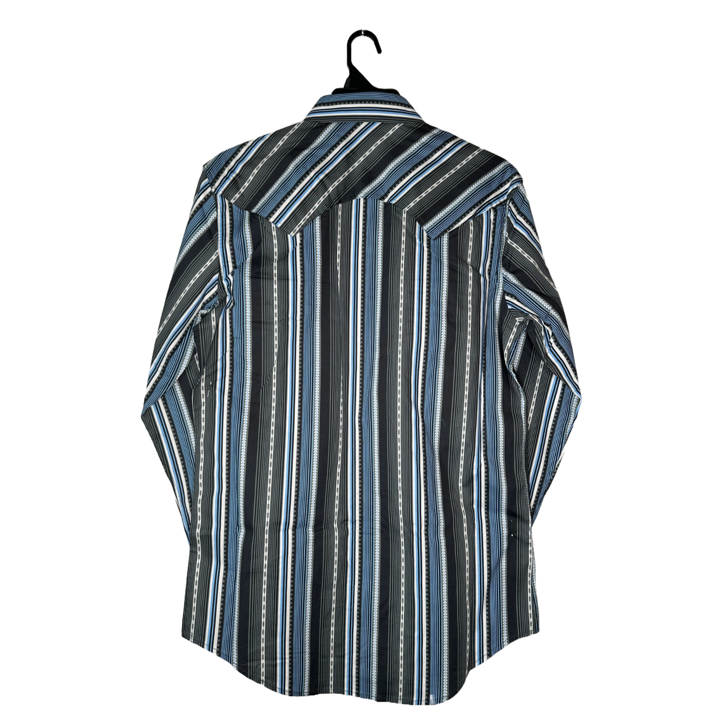 Rock & Roll Denim Men's Stripe Blue & Grey Snap Shirt BMN2S03345