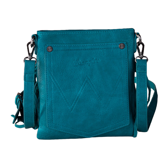 Wrangler Ladies Vintage Floral Embossed Turquoise Crossbody Bag WG63-G8360ATQ