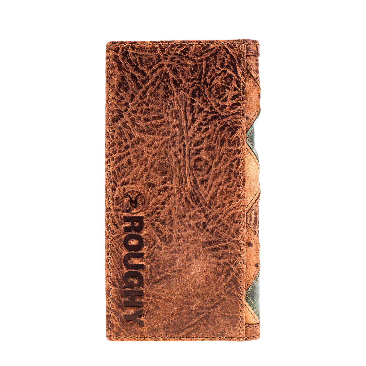 Hooey Ouray Ostrich  Brown & Turquoise Rodeo Wallet RW009-BRTQ