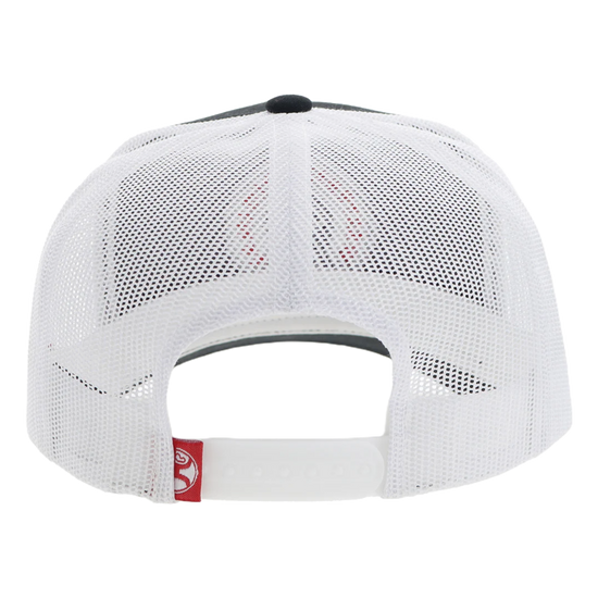 Hooey "Quanah" Circle Patch Red & White 5-Panel Black Trucker Cap 2426T-BKWH
