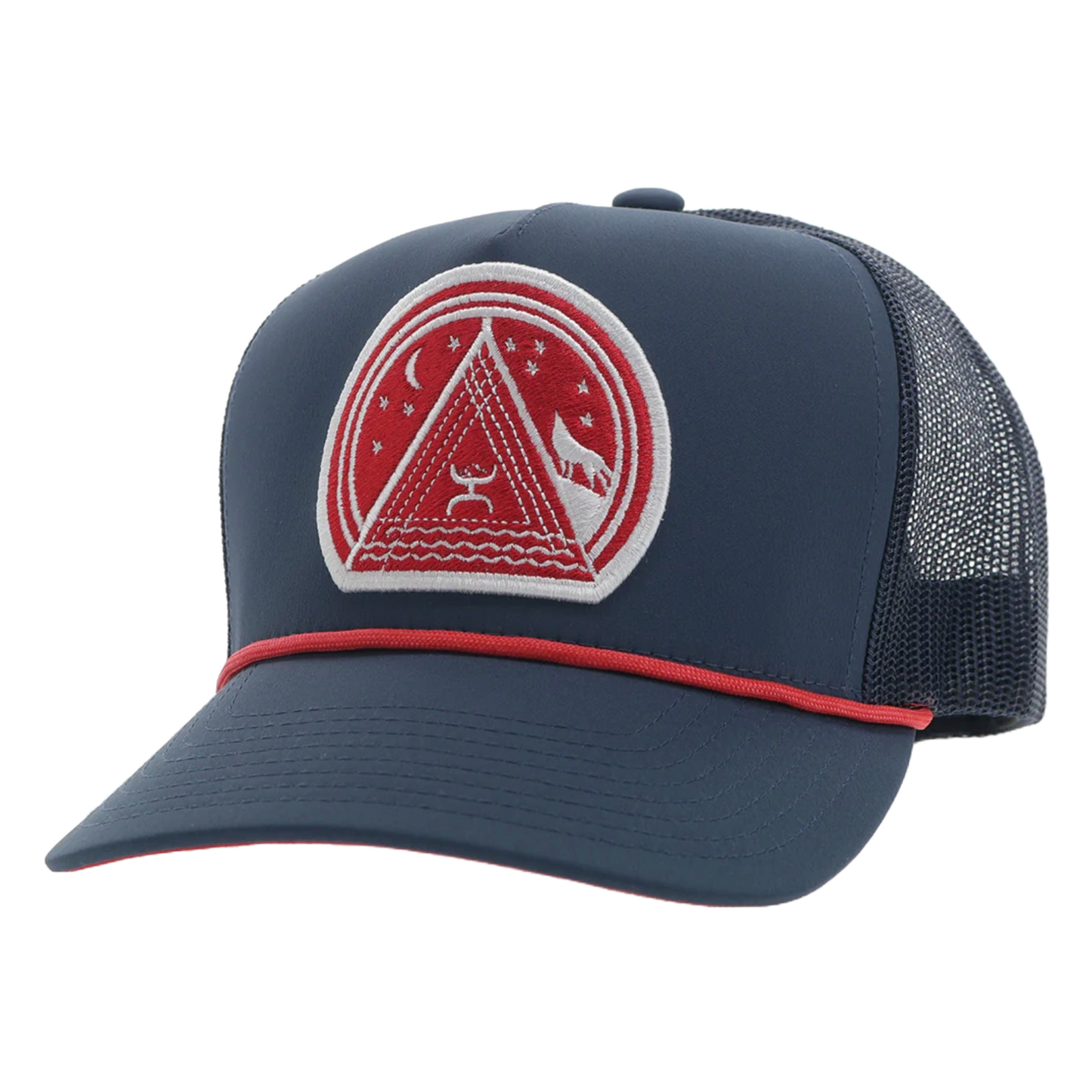 Hooey Music Red & White Logo 5-Panel Navy Trucker Hat 2440T-NV