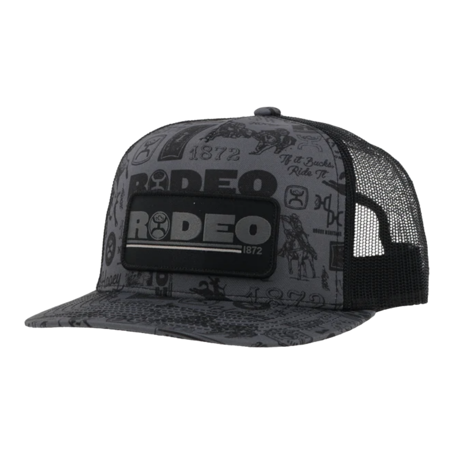 Hooey "Rodeo" Patterned Black Snapback Hat 2453T-BK