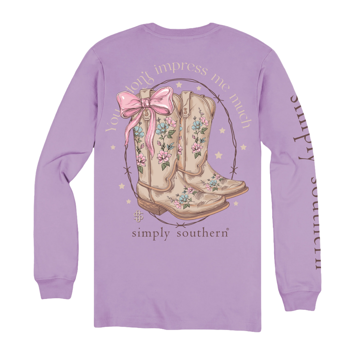 Simply Southern Ladies Impress Lilac Long Sleeve T Shirt LS IMPRESS LI