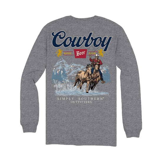 Simply Southern Men's Charcoal Heather Beer T-Shirt MN-LS-BEER-CHARCOALHTHR