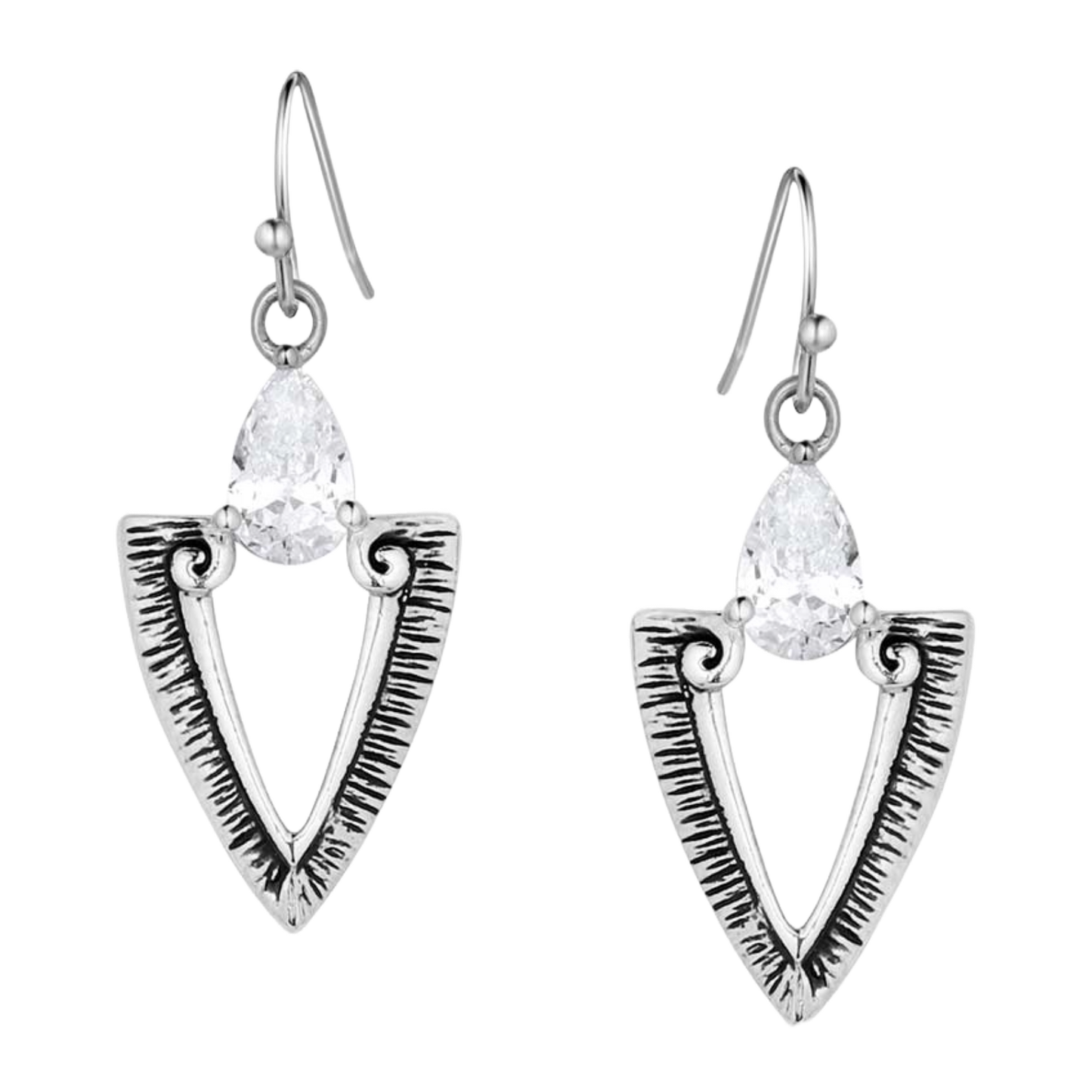 Montana Silversmiths Guided Purpose Crystal Arrowhead Earrings ER5773