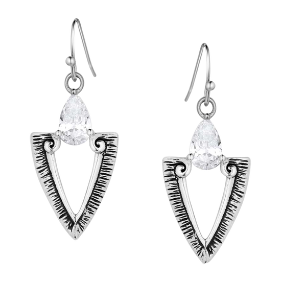 Montana Silversmiths Guided Purpose Crystal Arrowhead Earrings ER5773