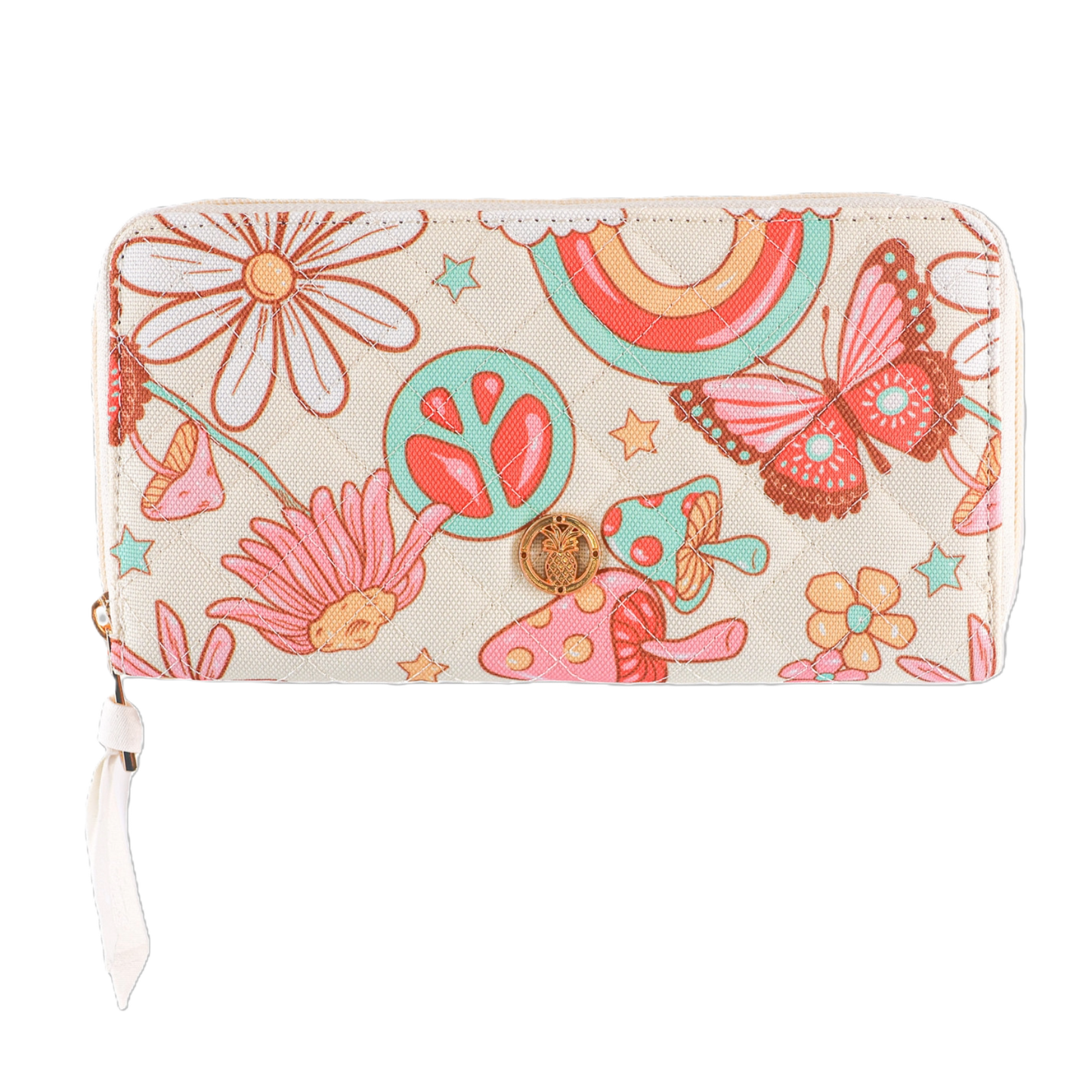 Simply Southern Ladies Peace Cream Wristlet Wallet 0224-BAG-PHNWLT-PEACE