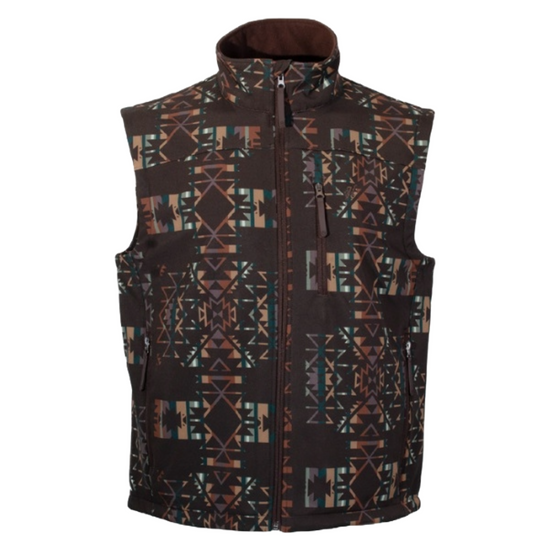 Hooey Men s Aztec Print Brown Softshell Vest HV104BRAZ