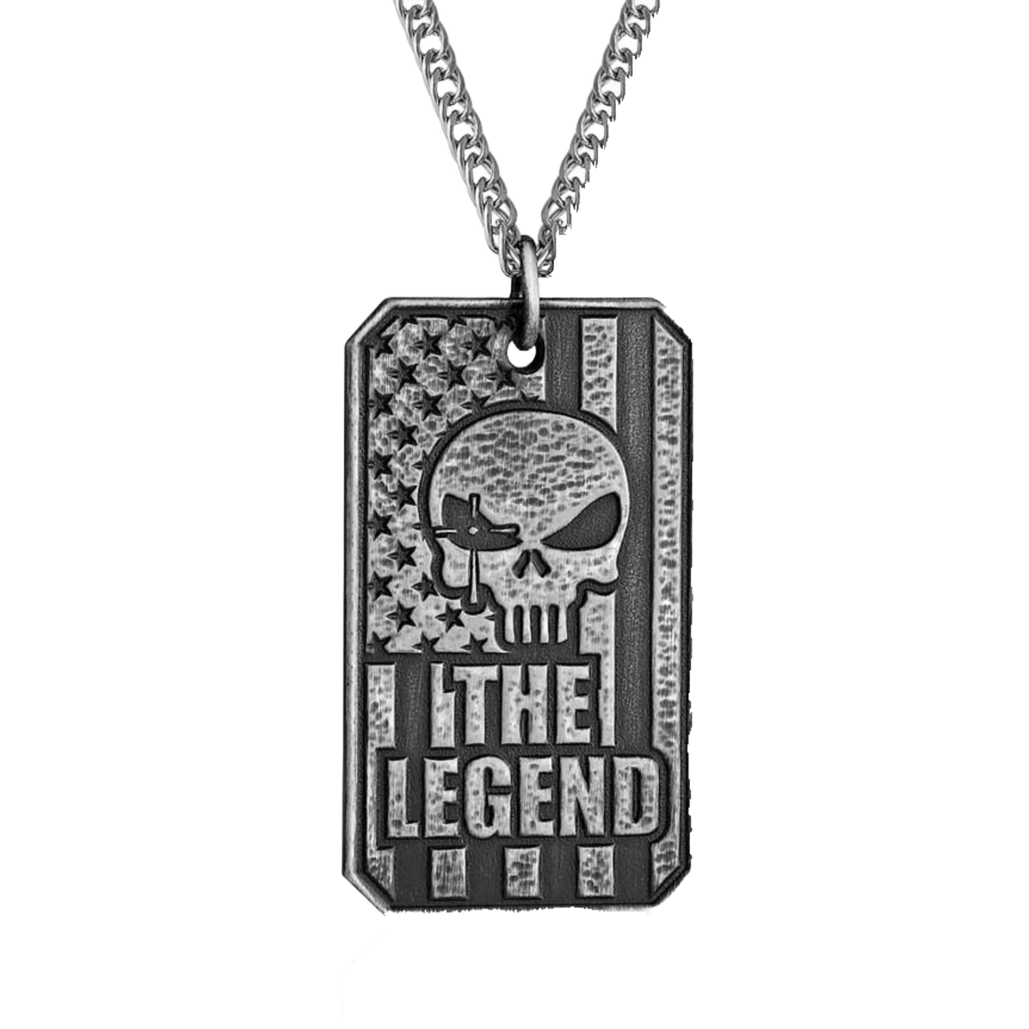 Montana Silversmith Men's The Legend Glory Dog Tag Silver Necklace CKNC5084