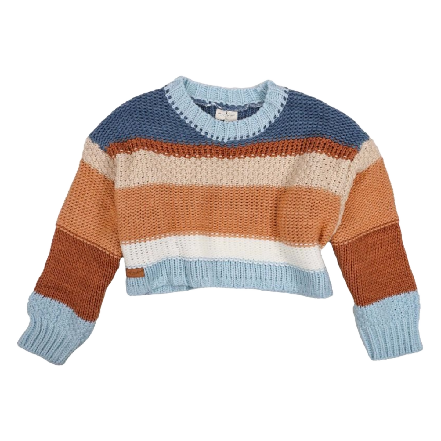 Simply Southern Ladies Striped Knitted Pullover Sweater 0224-SWTR-CLRSTRP-COAST