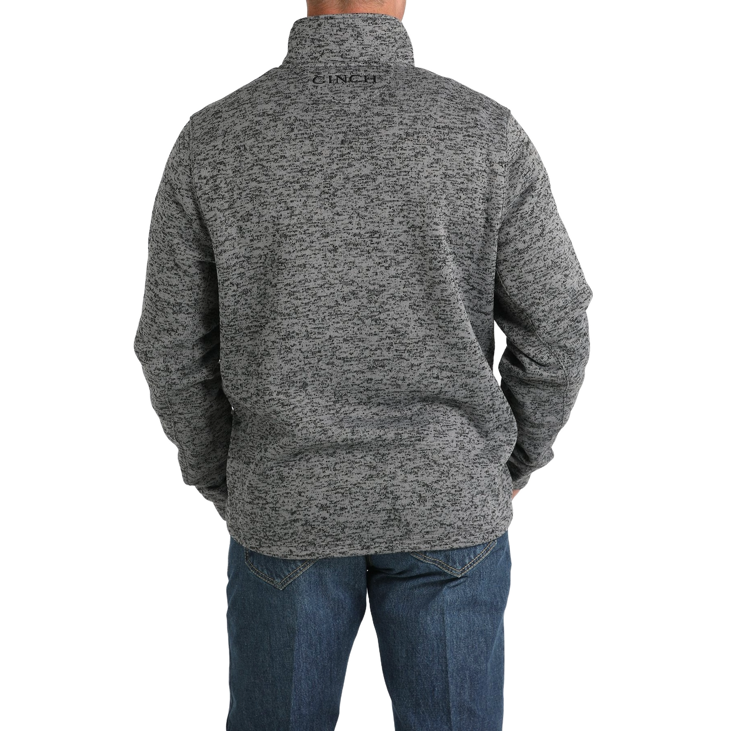 Cinch Men's Heather Grey 1/4 Zip Knit Pullover MWK1080014