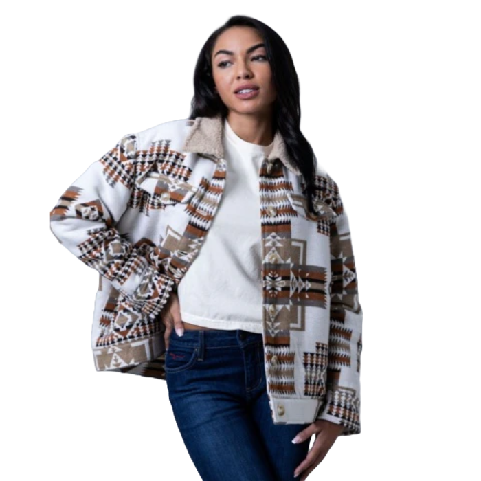 Red Ranch Jacket Kimes Ranch Ladies Red Rocks Aztec Oatmeal Jacket WJA0000047-BE004