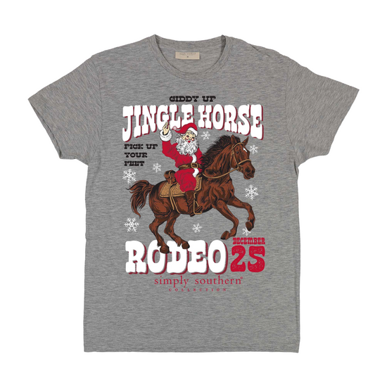 Simply Southern Ladies Giddy Up Heather Grey Short Sleeve T-Shirt SS-GIDDYUP-STORMHTHR