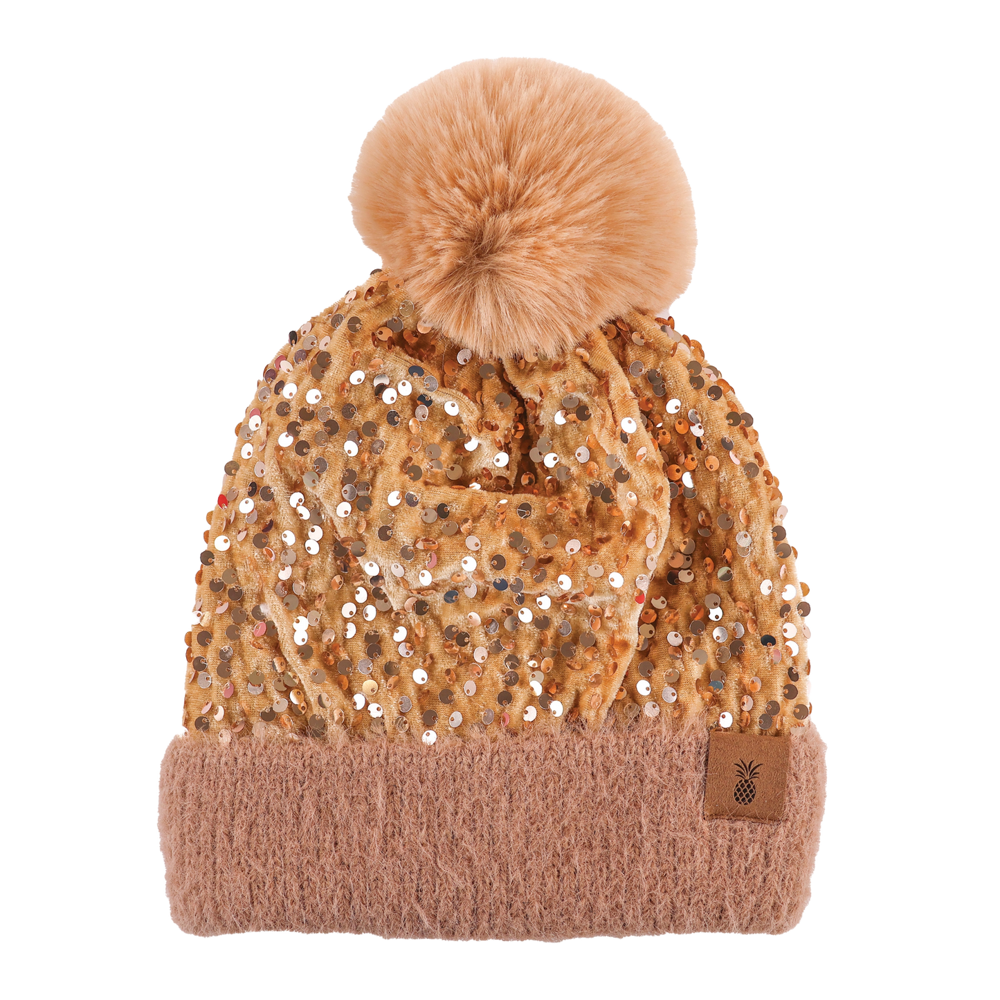Simply Southern Ladies Sequin Gold Beanie 0224-BEANIE-SQN-GOLD