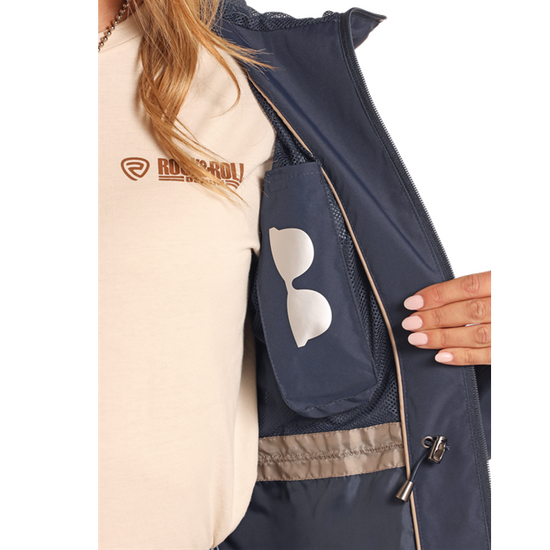 Powder River Outfitters Ladies Navy Windbreaker Jacket DW92C04160