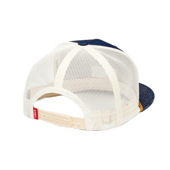 Kimes Ranch Men's Workhard Denim Blue Trucker Hat UHA0000029-DENIM