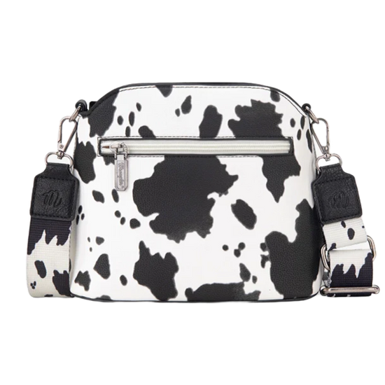 Wrangler Ladies Zippered Cow Print Black Crossbody Bag WG133-213BK