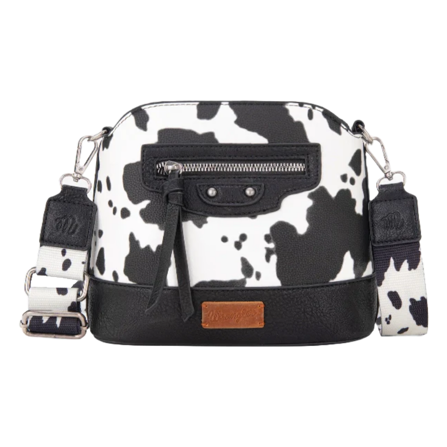 Wrangler Ladies Zippered Cow Print Black Crossbody Bag WG133-213BK