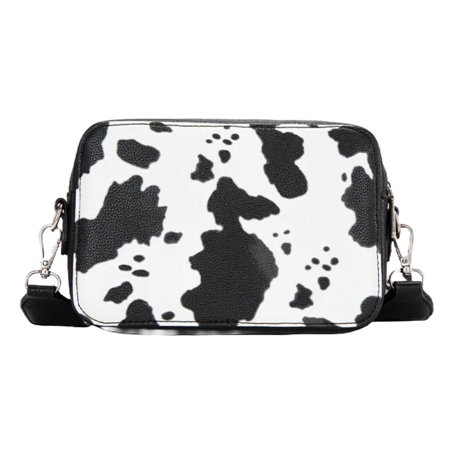 Wrangler Ladies Cow Print With Wallet Compartment Black Crossbody Purse WG133-3003BK