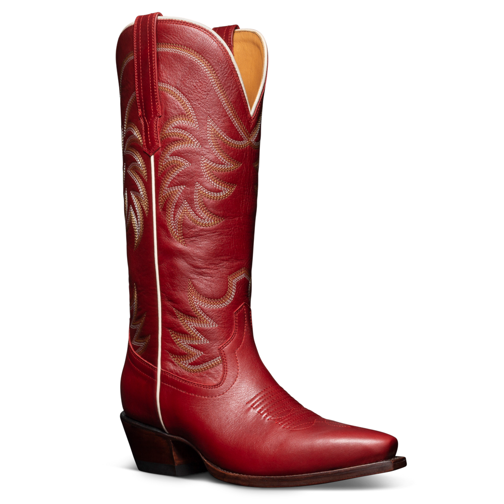 Red western boots shop