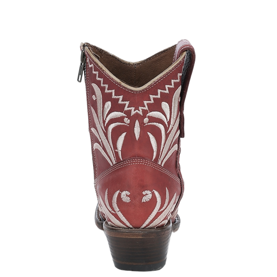 Circle G By Corral Ladies Embroidery Red Snip Toe Booties L6223