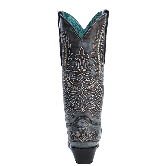 Corral Ladies Dark Blue Embroidered Snip Toe Western Boots A4607