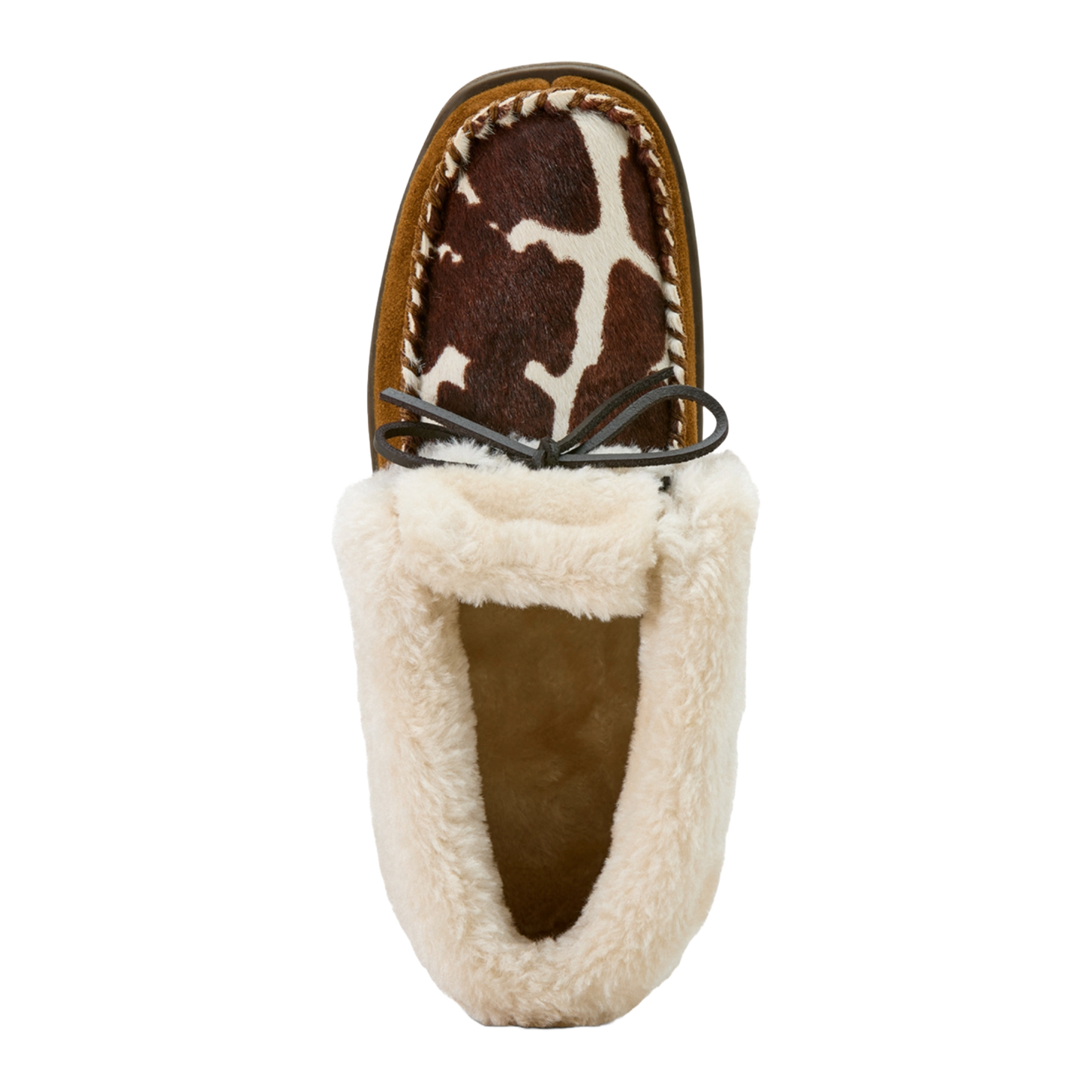 Ariat Ladies Dorothea Western Cow Print Brown Ankle Moccasin Slipper AR4421-220