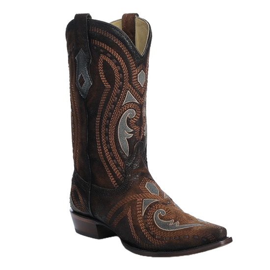 Corral Men's Overlay & Woven Embroidery Brown Western Boots A4661
