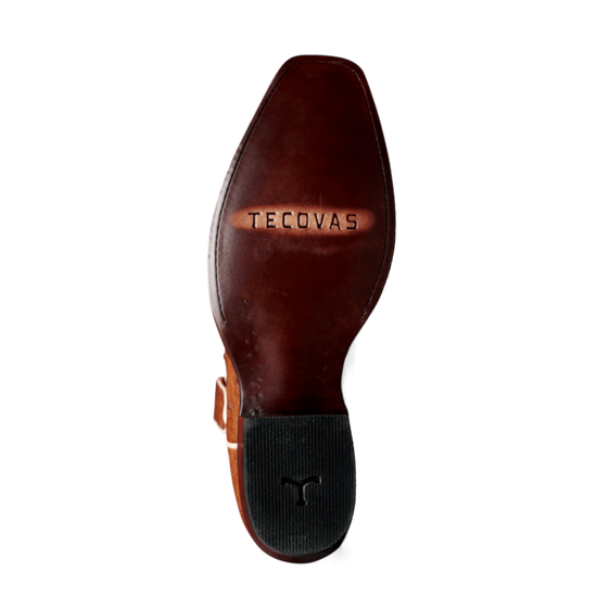 Tecovas Men's The Warren Pecan Brown Ostrich & Bone Boots 10071PCB