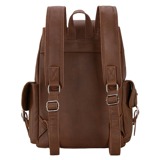 Wrangler Ladies 100% Genuine Leather Brown Backpack WG143-9110BR