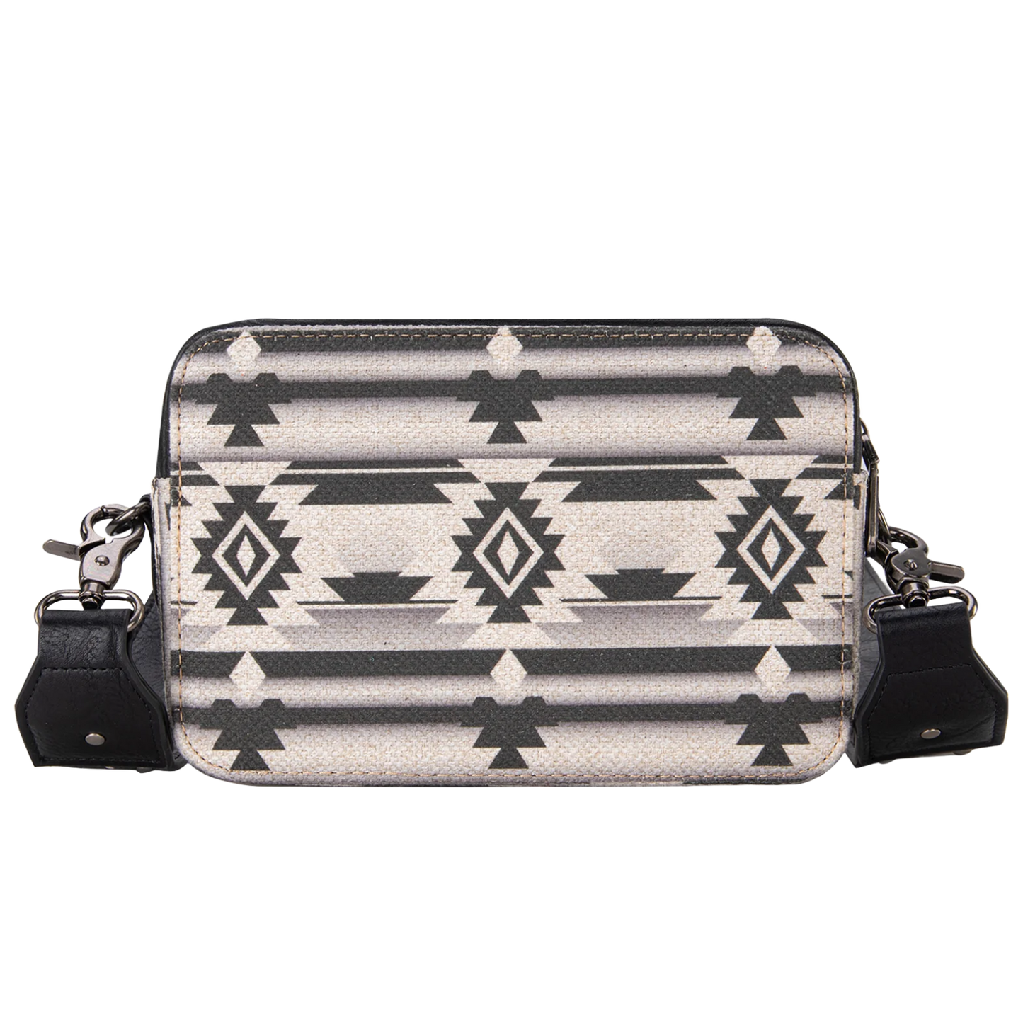 Wrangler Ladies Aztec Printed With Wallet Comparment Black Crossbody Purse WG2207-3003BK