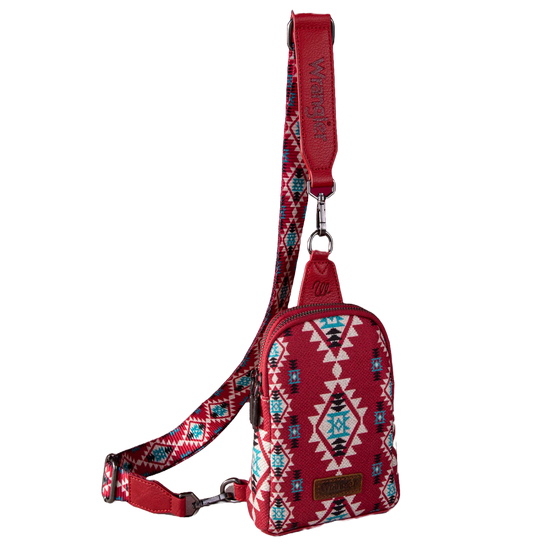 Wrangler Ladies Aztec Burgundy Sling Crossbody Bag WG2205-210BDY