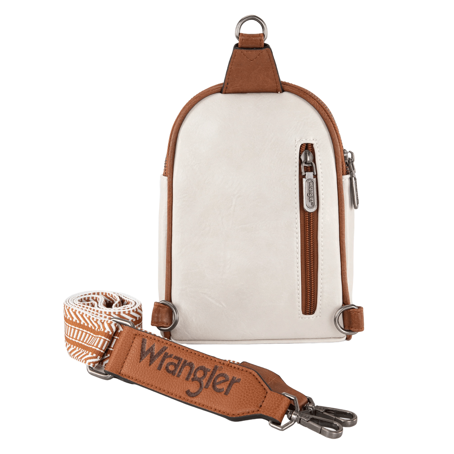 Wrangler Ladies Graphic Beige & Brown Sling Crossbody Bag WG87-324BG-BR