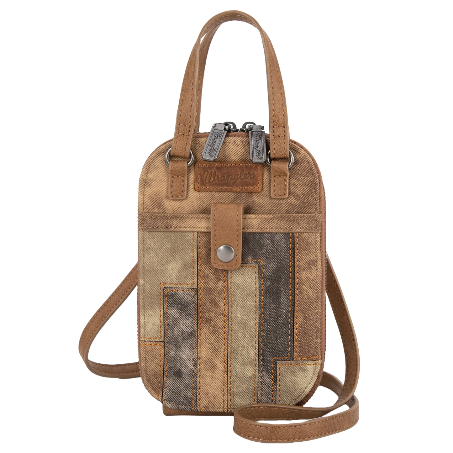 Wrangler Ladies Patchwork Mini Brown Crossbody Bag WG164-1831BR