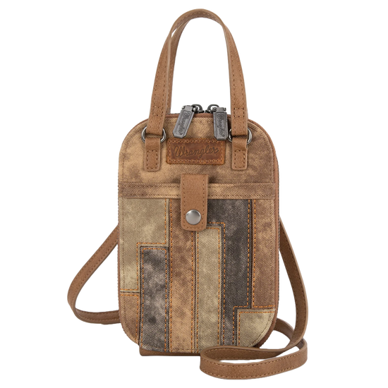 Wrangler Ladies Patchwork Mini Brown Crossbody Bag WG164-1831BR