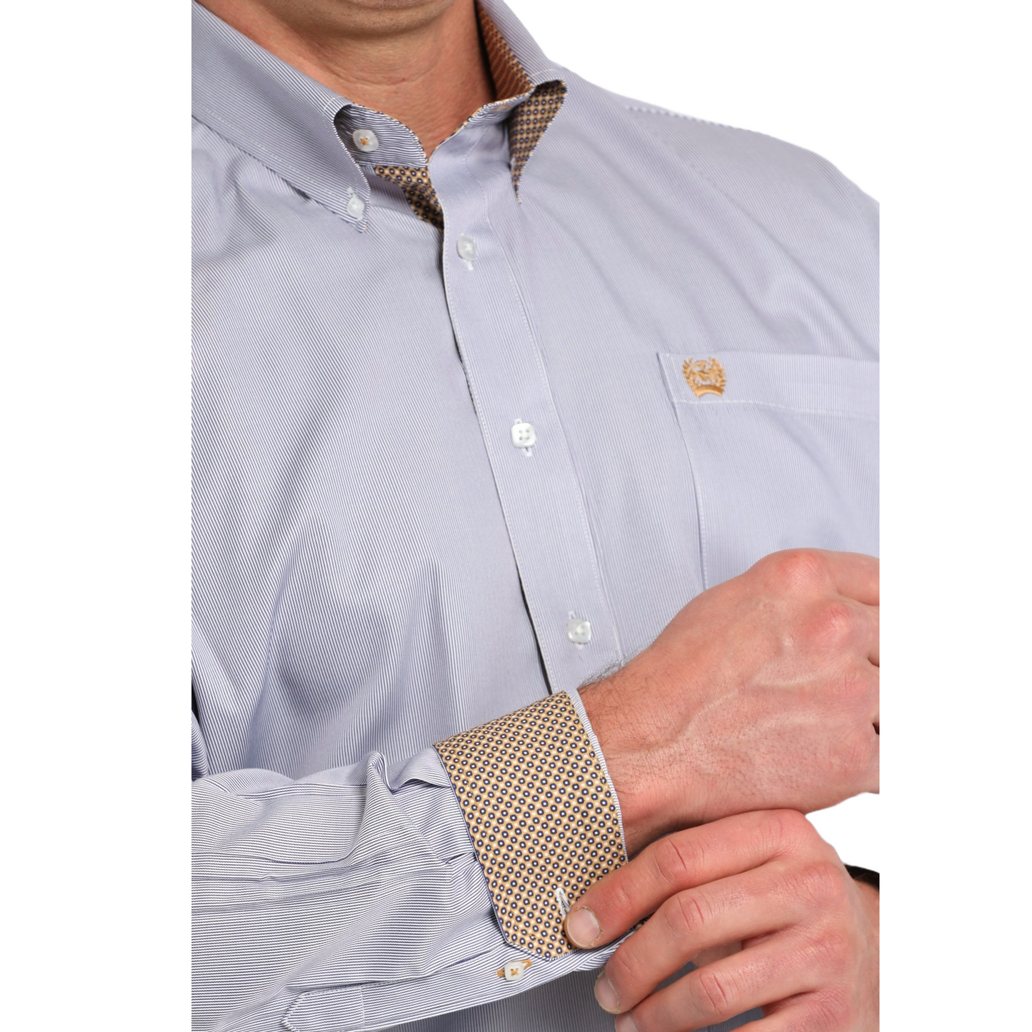 Cinch Men's Long Sleeve Stripe Purple Shirt MTW1105850