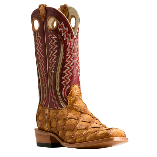 Ariat Men's Futurity Fame Saddle Brown Pirarucu Cowboy Boot 10058165