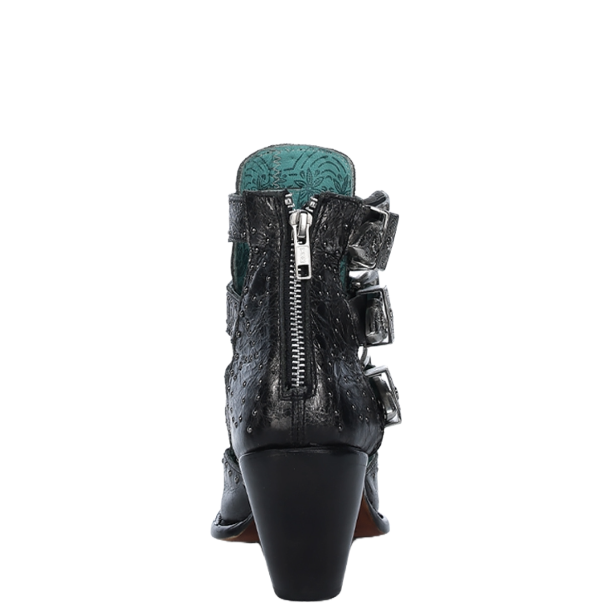 Corral Ladies Straps & Studs Silver & Black Pointed Toe Booties Z2030