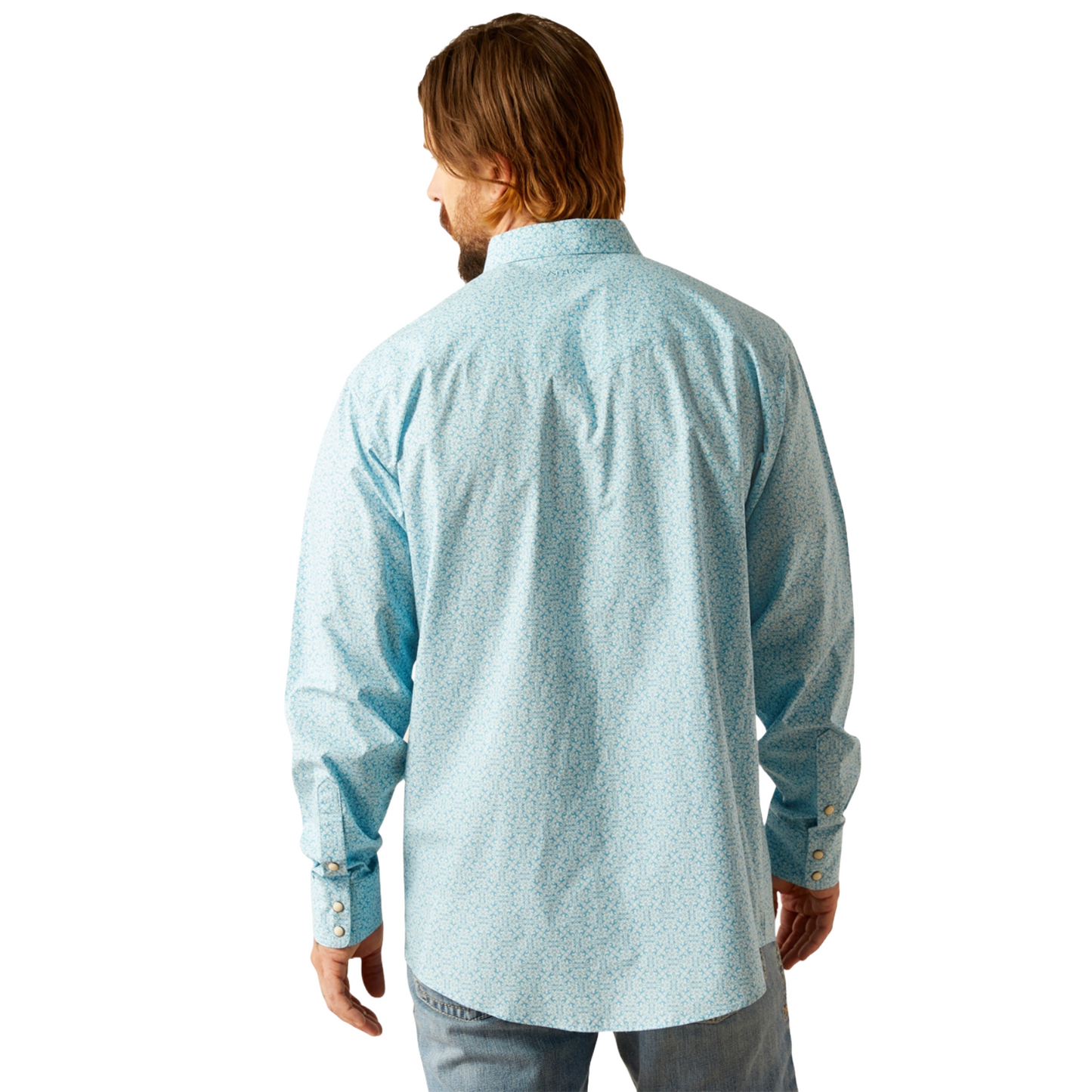 Ariat Men's Folke Turquoise Western Snap Button Down Shirt 10054657