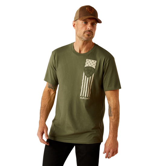 Ariat Men's Patriot Stripe Green T-Shirt 10054833