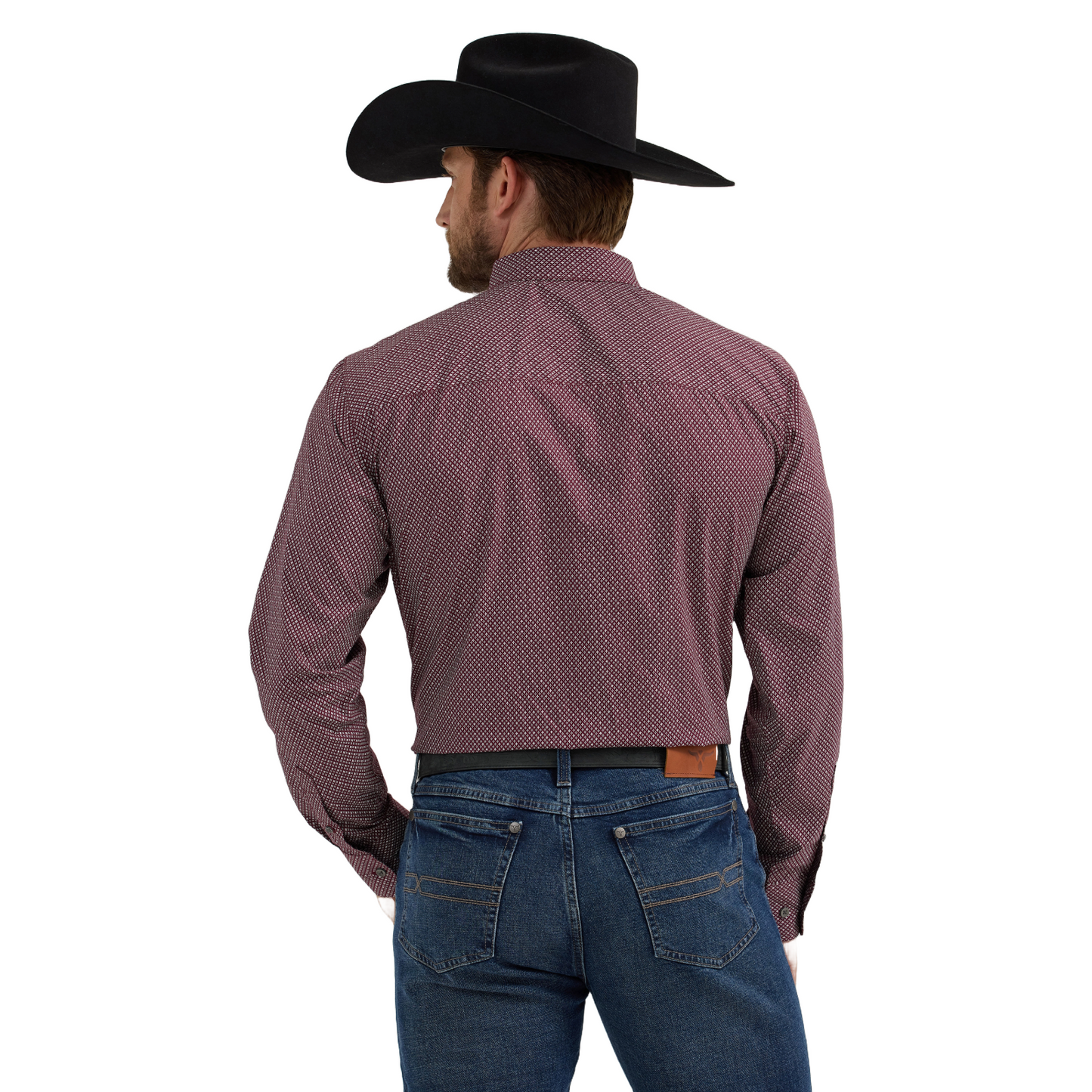 Wrangler Men's Cody Johnson Burgundy Button Down Shirt 112357679
