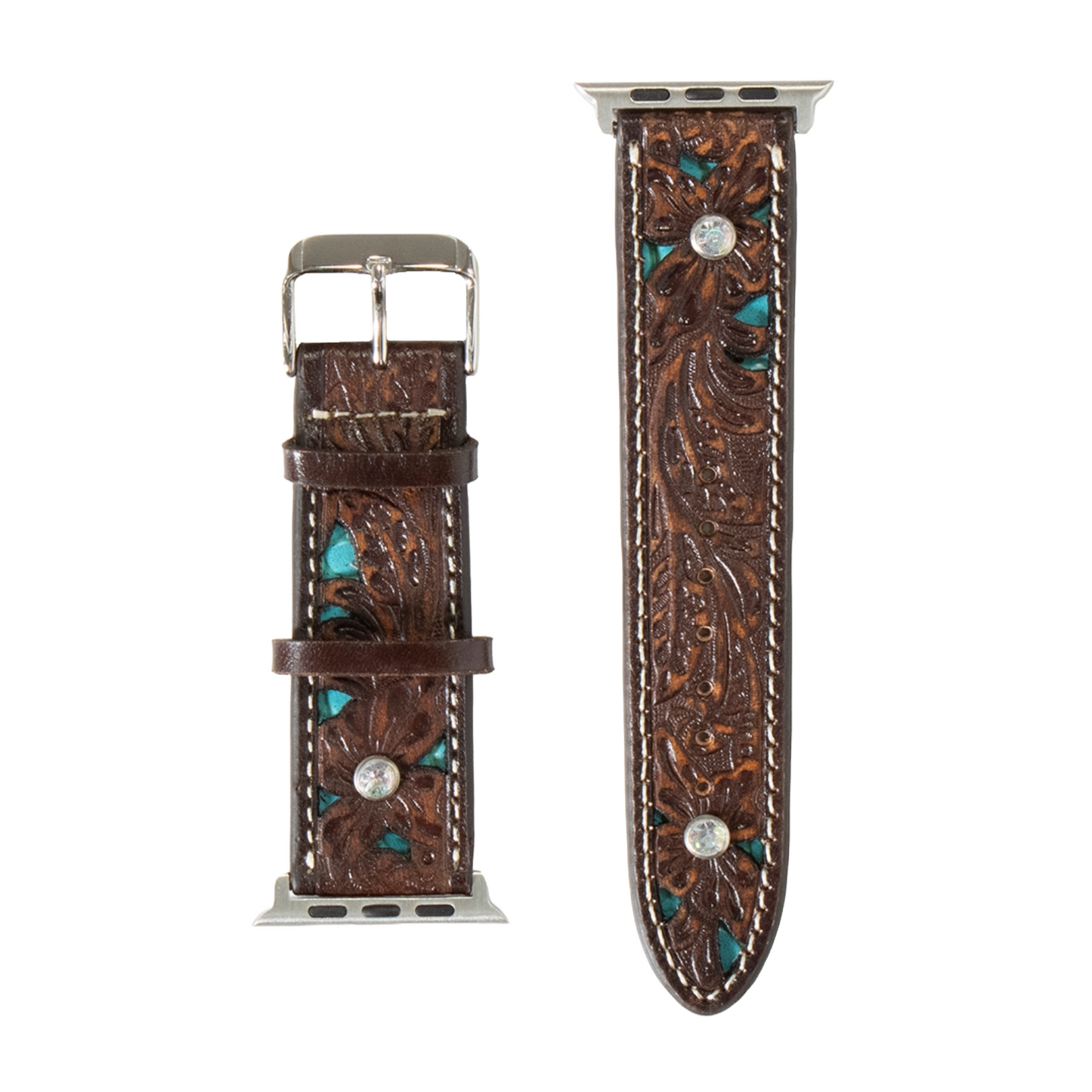 Nocona Floral Tooled Leather I Watch Band N3101502