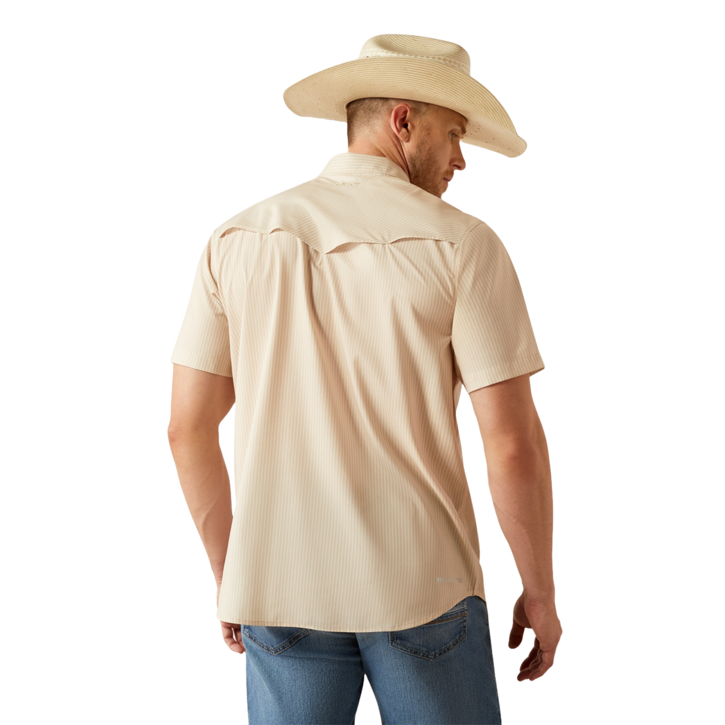 Ariat Men's VentTEK Western Tan Fitted Button Down Shirt 10054479